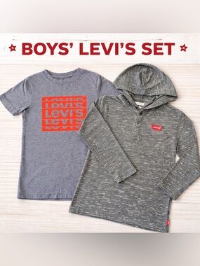 Levi’s Boys Hoodie T-Shirt Set | Lot | Bundle | Size Medium 7/8